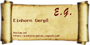 Einhorn Gergő névjegykártya